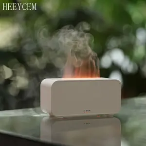 USB Powered Flame Mini Aromatherapy Diffuser with Night Light - Essential Oil Humidifier with Seven Color Changing LED Night Light - Timeable Design, Great for Home Bedroom and Office, Holiday Gift