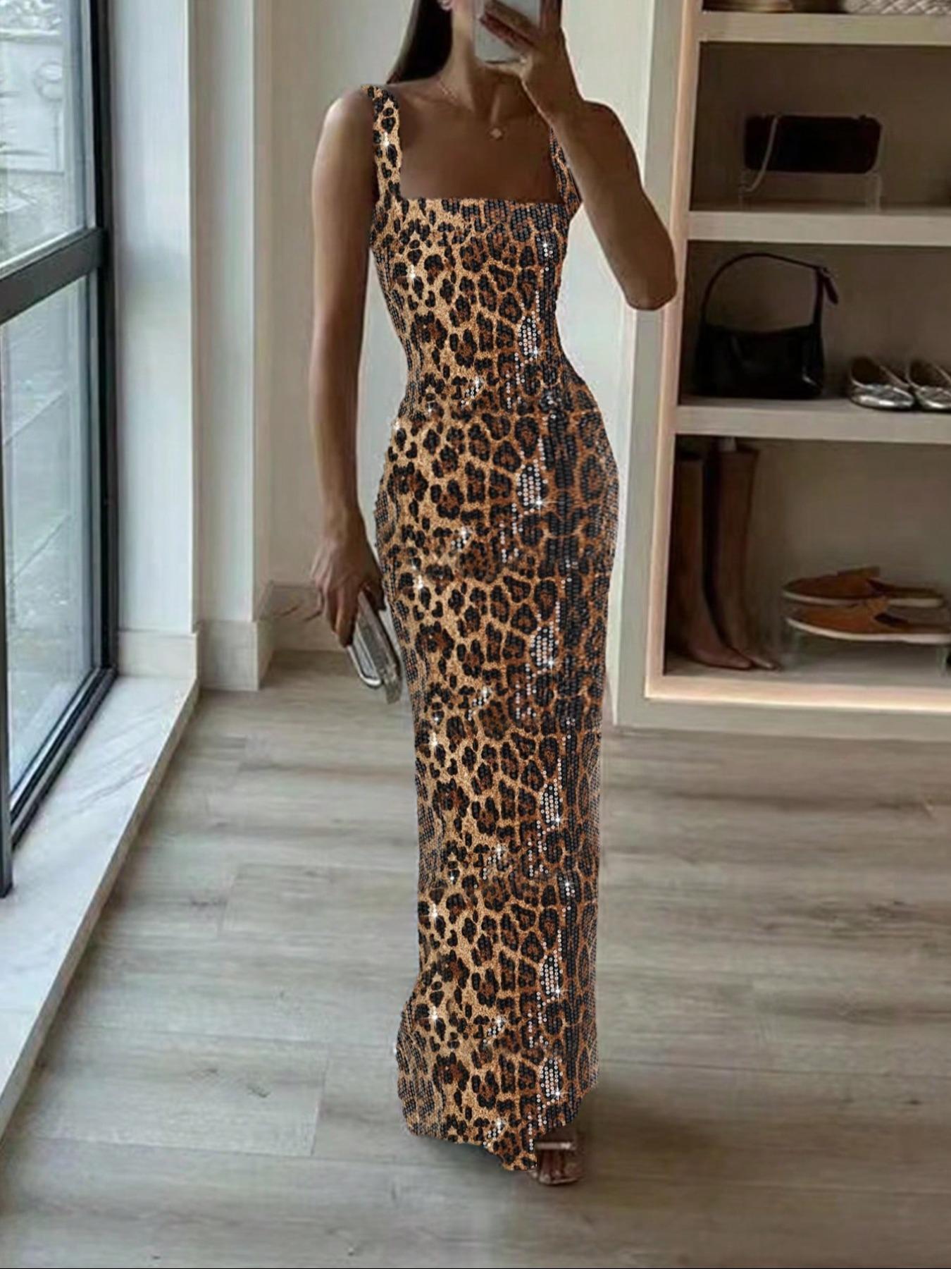 Women's Glitter Sequins Evening Dress, Elegant Sleeveless Evening Party Gown, Ladies Clothes for All Seasons, Formal Wear, Evening Event Clothing, Womenswear, Chic Elegant Fit, Chic Elegant Fitted, Evening Party Dresses