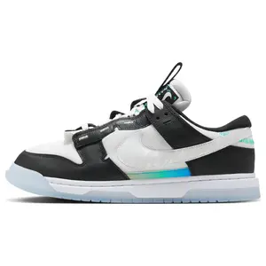 Nike Air Dunk Jumbo Remastered Low-Top Skate Shoes for Men – Deconstructed Design with 3M Reflective Panda Black-and-White Style Verifiable, with credentials and supporting global authentication