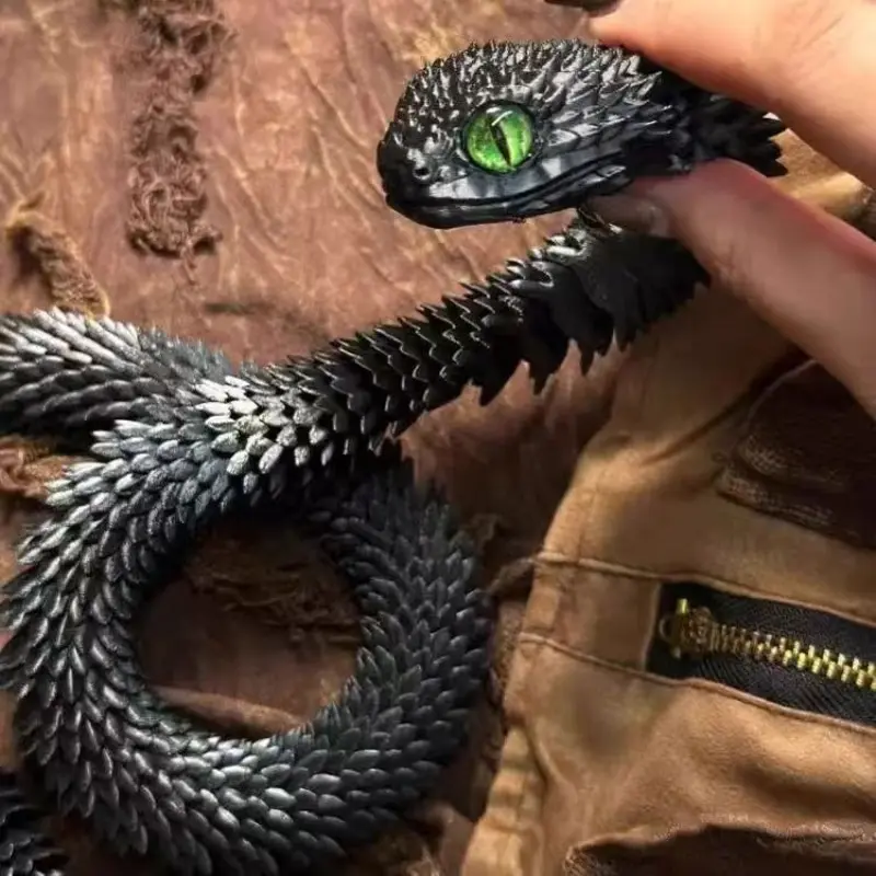 Snake and Snake Antique 3D Printed Jointed Toy, Bright Colors Pla Material, Perfect for Holiday Decor and Gifts