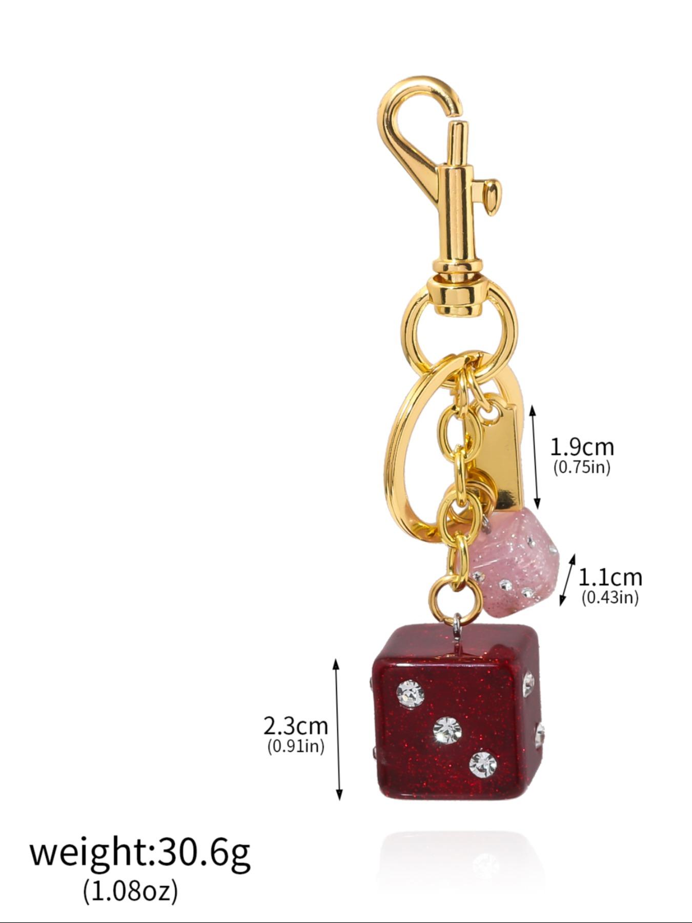 Cute Dice Design Keychain, Fashionable Bag Purse Charm Keychain for Women, Trendy All-match & Exquisite Keychain for Birthday Gift, Keychain for Bags