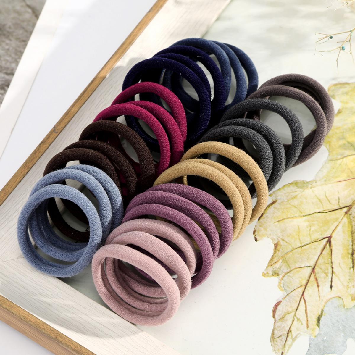 AWAYTR 200Pcs/Set Elastic Hair Rope Family Pack Hair Scrunchies for Women Girls Colorful Hairbands Ponytail Holder Hair Accessories