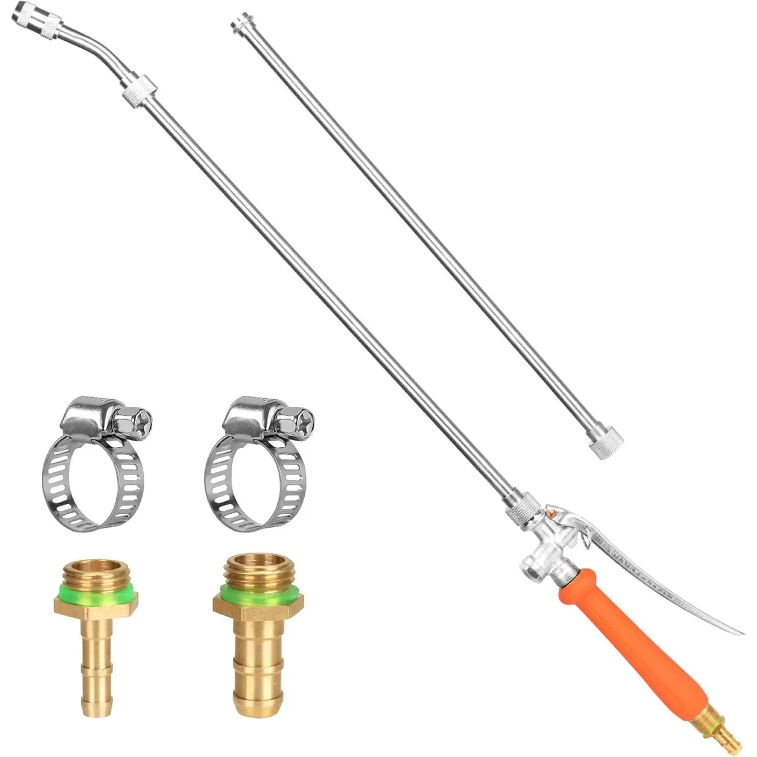Metal 44 Inches  Sprayer Wand, 1/4" & 3/8" Brass Barb Sprayer Wand  -in Shut Valve Stainless Steel Sprayer Wand. ( Metal Sprayer Wand)