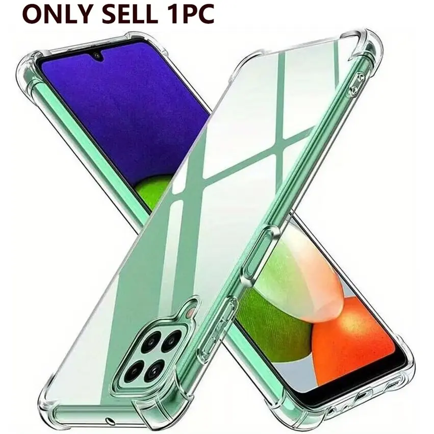 Case for Samsung Galaxy A12 / Galaxy M12, Clear Protective Phone Case with Reinforced Corners Camera Protection Bumper Slim Fit Shockproof Protector Flexible TPU Case, Transparent, Durable Cover