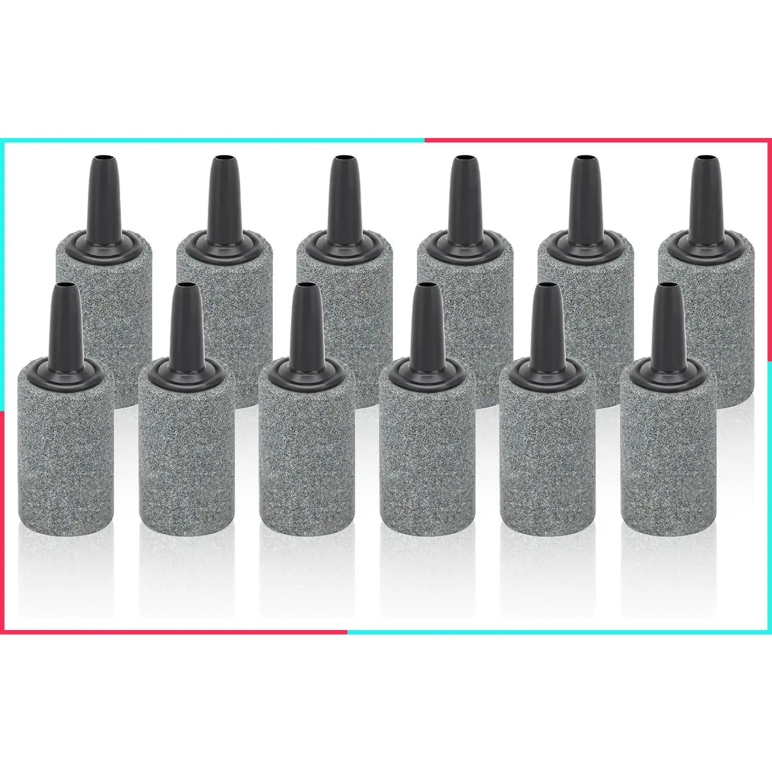 Aquarium Air Stone 1 Inch 12 Pack Fish Tank Aerator Bubble Diffuser Silicon Carbide Airstone for Air Pump Aquariums Ponds Hydroponic Systems