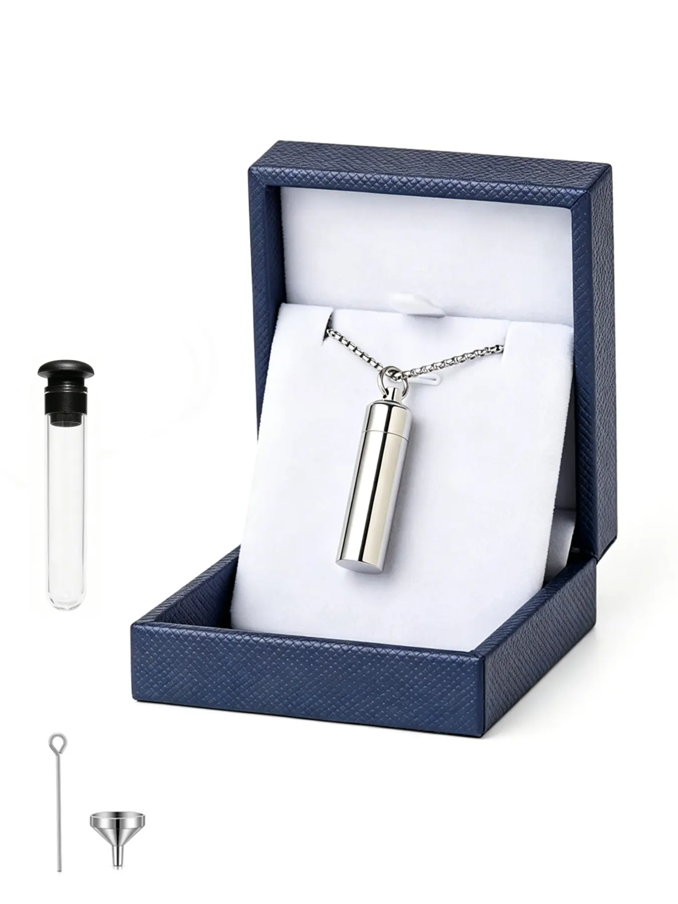 Cremation Jewelry for Ashes Pendant, Stainless Steel Urn Necklace, Floral Pattern, Elegant Memorial Keepsake, Includes Fill Tool