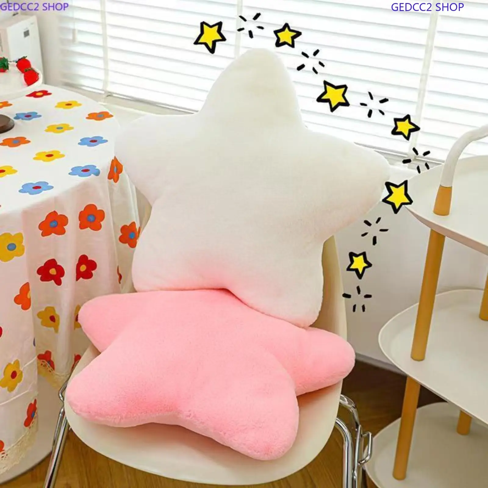 Cute Star Shaped Pillow, Soft Plush Decorative Cushion for Bedroom, Office, Dorm Room & Relaxing Nap Time