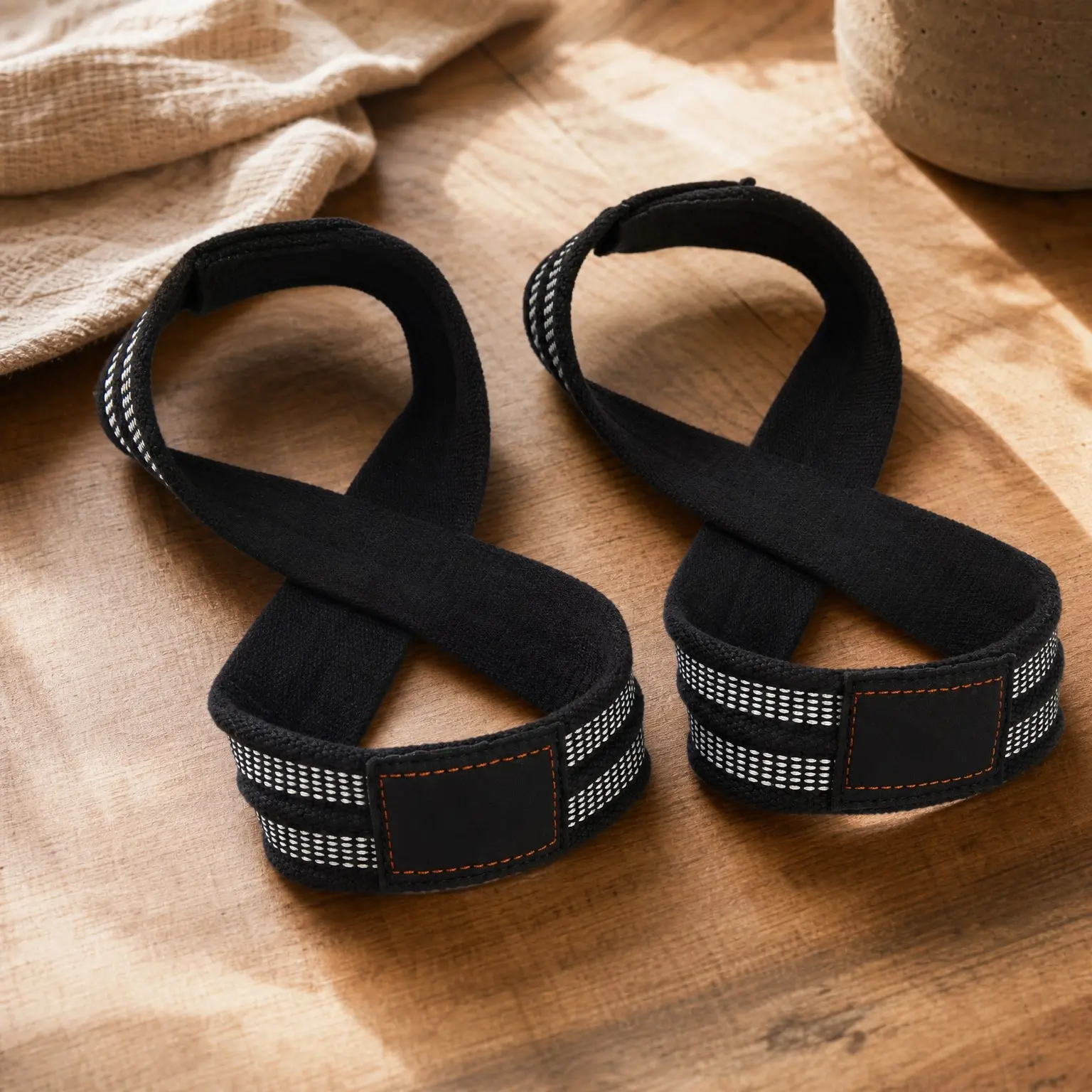 Figure 8 Lifting Straps for Deadlift, Weightlifting, Strongman & Cross Training with Strong Wrist Wraps