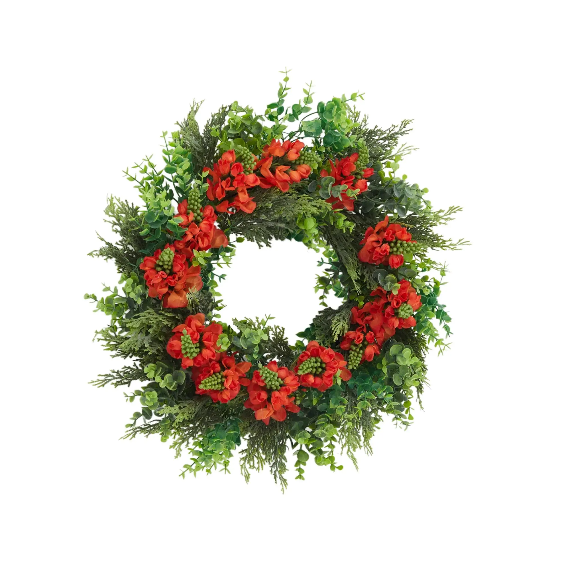 Lifelike Dragon Beard Artificial Wreath – 20 Inch Greenery Floral Door Decor – Indoor Outdoor