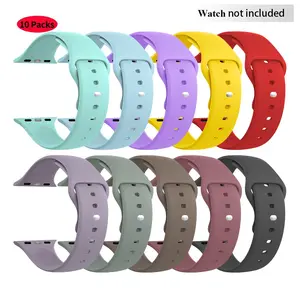 Solid Color & Multi-Color Combination Silicone Smart Watch Straps Band Set Wearable Compatible With Apple Watch And Smart Watches Accessories