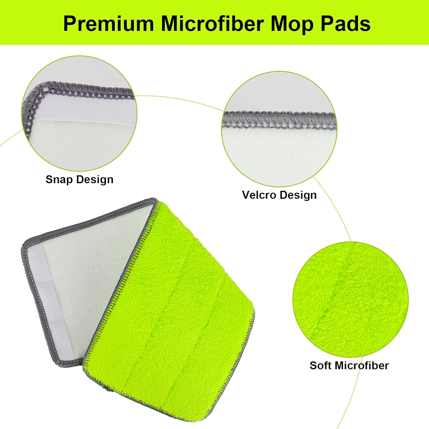 Replacement Microfiber Mop Pads for Libman Rinse 'n Wring Mop and Bucket System, Washable  Wet & Dry Cleaning Refill  for Multi-Surface Floor-12 Pack