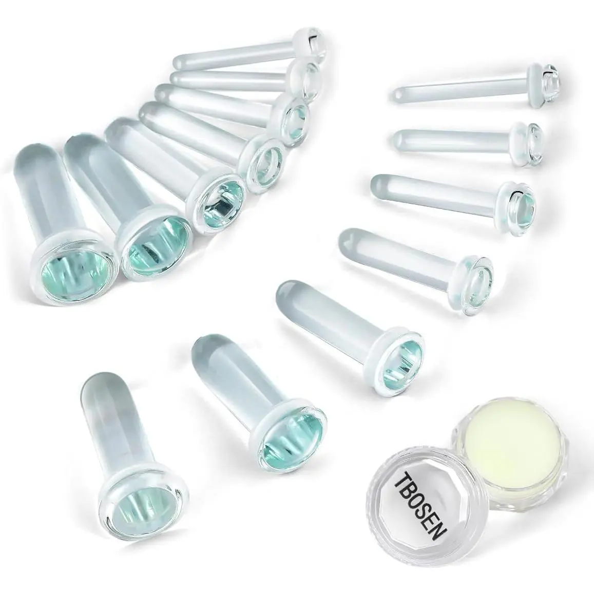 18PCS Surgical Stainless Steel Stretching Kit Plugs Expander Single Flat Top Body Piercing Jewelry Set 14G-00G