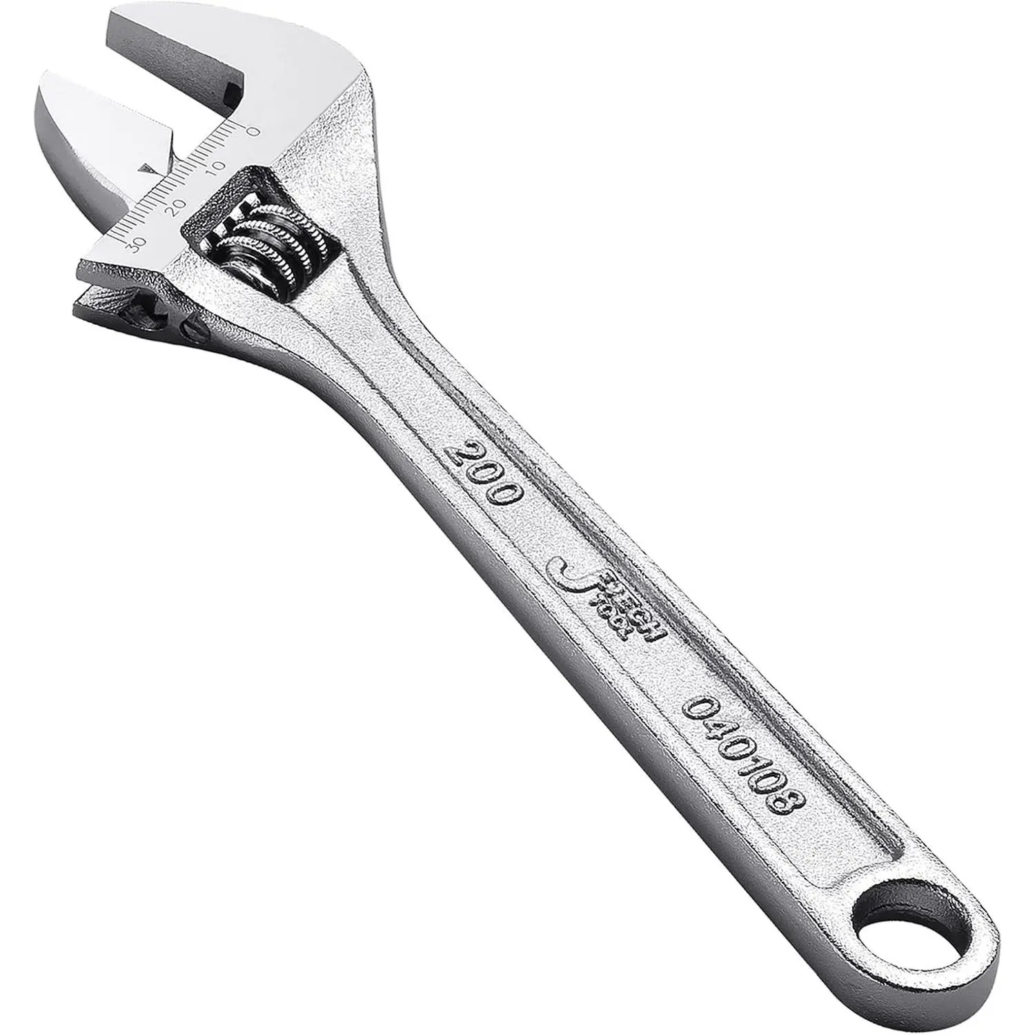 8-Inch Adjustable Wrench - Professional Spanner Cr-V Steel Shifter Spanner with Metric Scale Wide Caliber Opening, for Home, Garage, Workshop and DIY