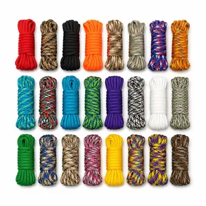 24-Color Mixed Paracord Set, 5mm 7-Strand Strong Rope for Camping, Hiking, Survival, Bracelets, Lanyards & DIY Crafts