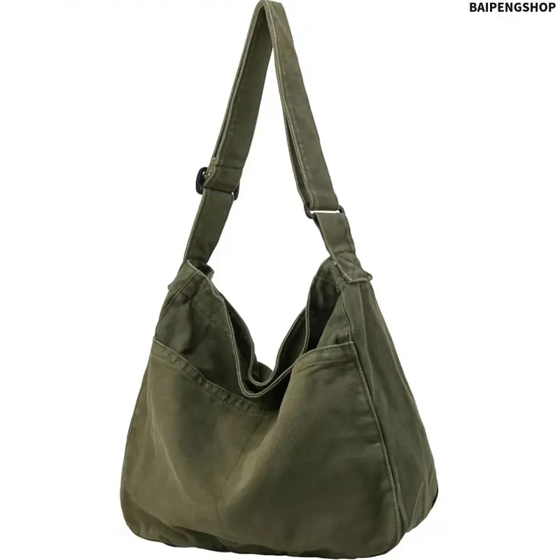 Unisex Casual Canvas Hobo Crossbody Bag - Multi-Function Shoulder Tote with Multiple Pockets for Work, Daily Use, Crossbody Shoulder Handbag, City Crossbody