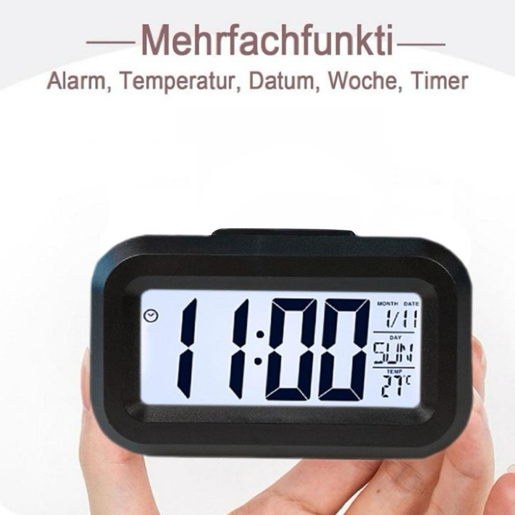 1 piece new style student alarm clock, electronic clock, smart desk multi-functional clock with night light, temperature, calendar, kitchen timer, Desktop electronic clock