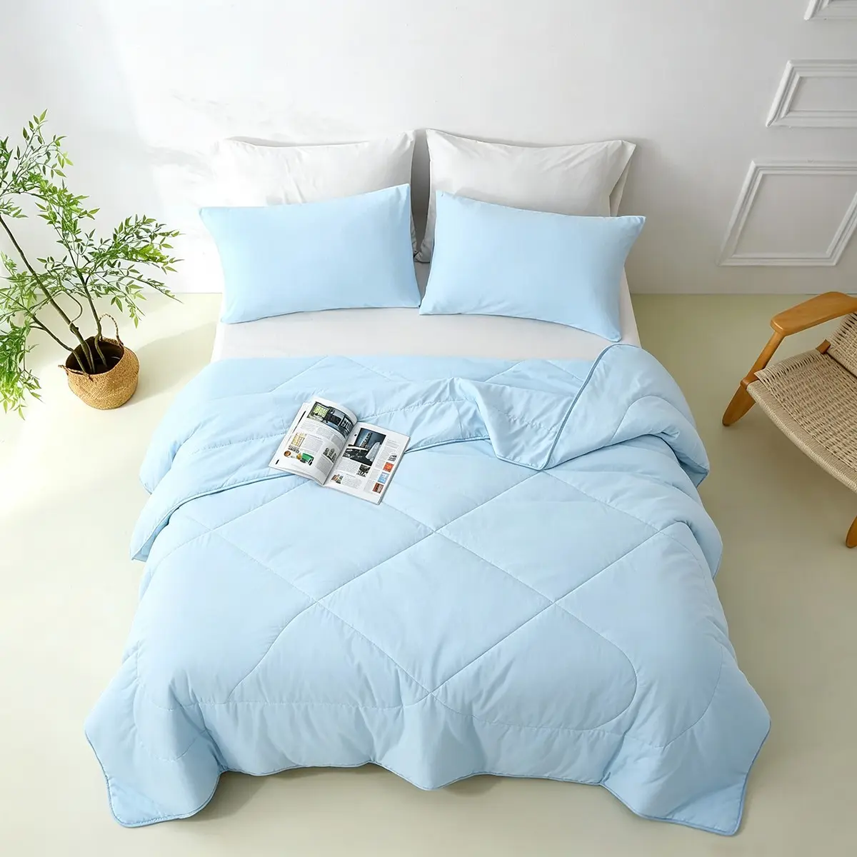 Boho Style Ultra Soft All Season Bohemian Quilt Only, Coverless Duvet Double, Down Alternative Comforter - Quilted Duvet Insert for All Seasons, Suitable for Bedroom & Living Room(NO PILLOWCASE)