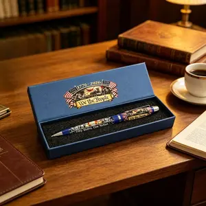 Us 250th Anniversary 1776-2026 Premium Metal Ballpoint Pen, Collectible Patriotic Writing Pen, Smooth Fine Tip, Office Gift, Holiday Present, Ball Point Pens