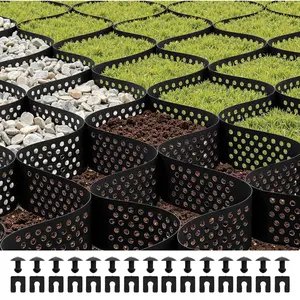 VEVOR Gravel Grid, 4 Inch Depth, 17.06x 8.86 FT/ 5200x 2700 mm, 1880 LBS Per Sq ft Grass Ground Retainer, Permeable Geo Grids Driveway Stabilization, for Garden, Patio, Walkway, RV Parking Slopes