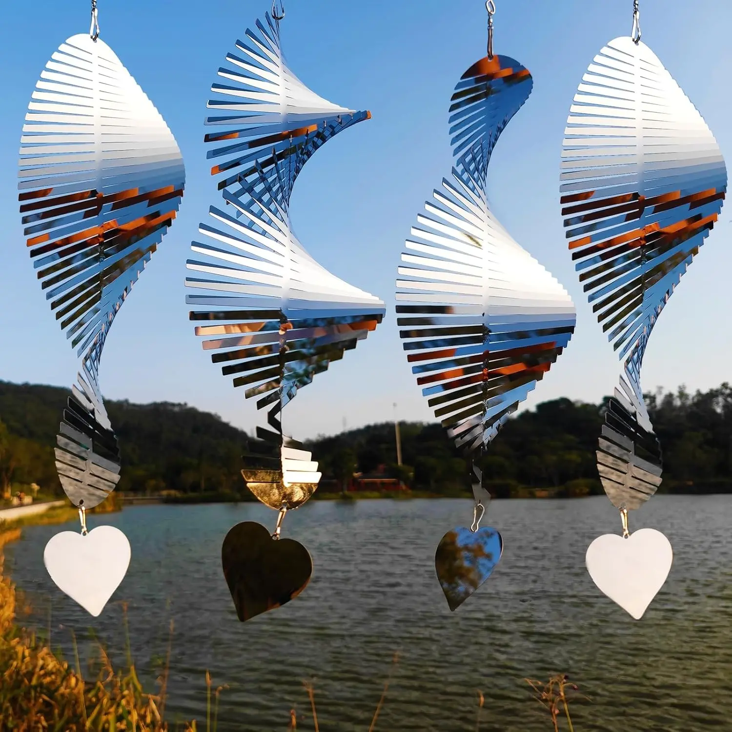 Bird Deterren for Outside Patio Garden Porch Pool Window,Mirror High Reflective Bird Scare Devices Wind Spinners Outdoor Decor,Christmas Reflector Strip Hanging Home As Decoration