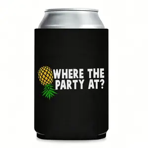 Funny Can Koozie – “Where the Party At?” Insulated Cooling Can Cooler for 12 oz Cans,  Koozies for Cans, Hilarious Thermocoolers for Party Favors, Novelty Gag Gifts for Men Women