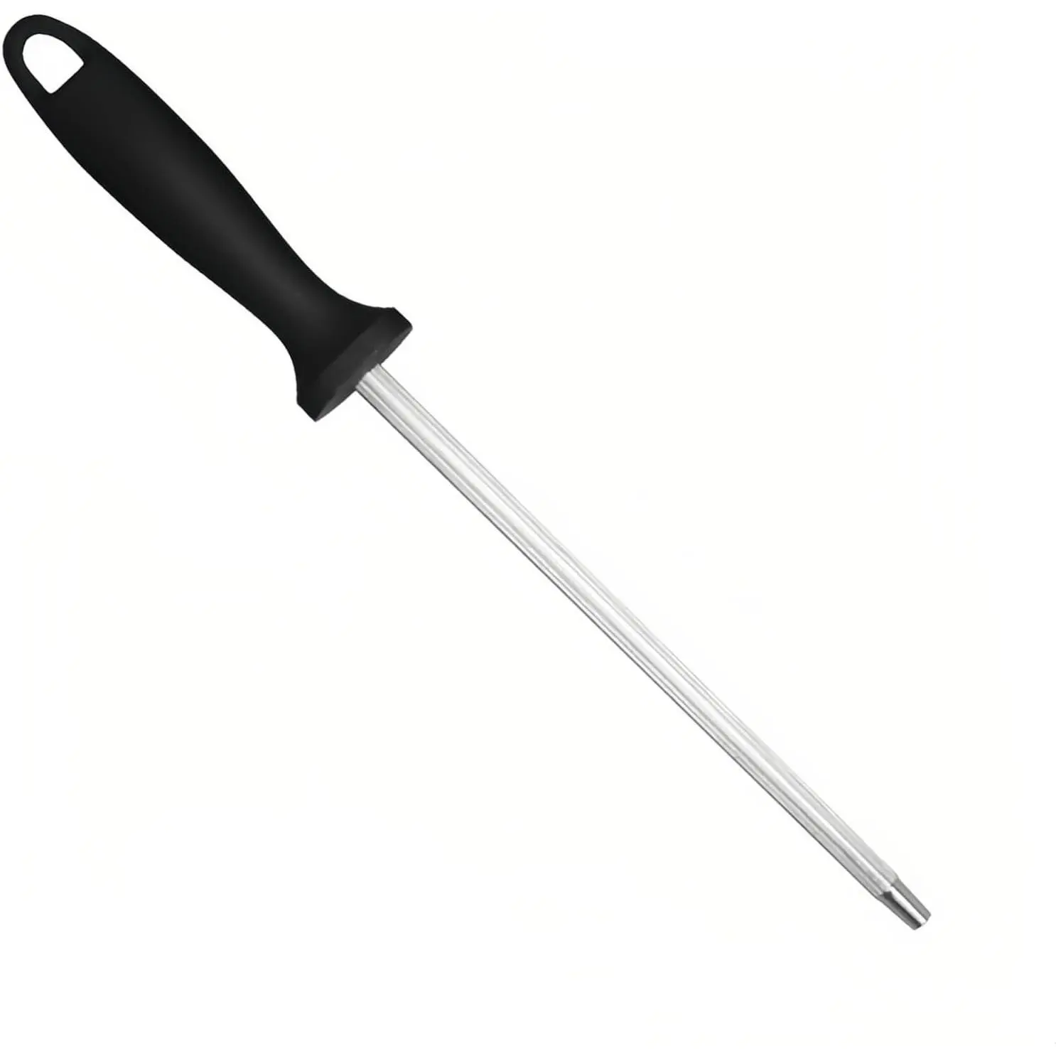 13" Professional  Sharpening Steel Rod - High Carbon  Honing Rod for Kitchen Chef ,  Non-Slip Grip with Durable Serrations &  Hole - Multi-Purpose for  (13IN)