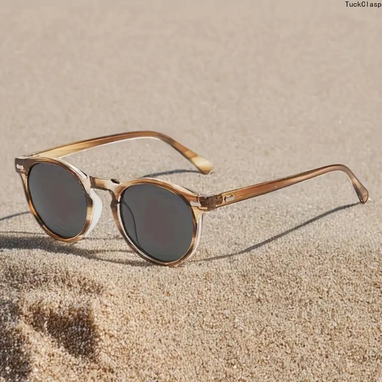 Retro Round Polarized Sunglasses for Women & Men, Lightweight Vintage-Style Frames with UV Protection, Comfortable Shades for Driving, Beach Trips, Travel & Everyday Outdoor Wear, Classic Unisex Fashion Accessory