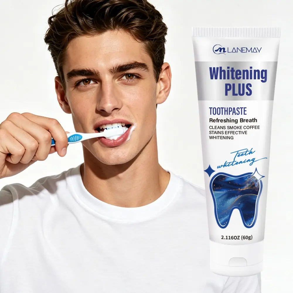 60g Brightening Stain Removal Toothpaste with Menthol, Sodium Saccharin - Helps Reduce Stains, Brightens Teeth, Long-Lasting Freshness - For Daily Oral Cleanse, Gentle Brightening