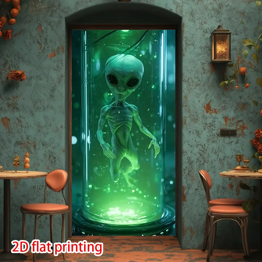 Mysterious Alien Art Print on Canvas, Removable Wall Decor for Entryway, Living Room, Bedroom, Office, Party Supplies, Home Decor