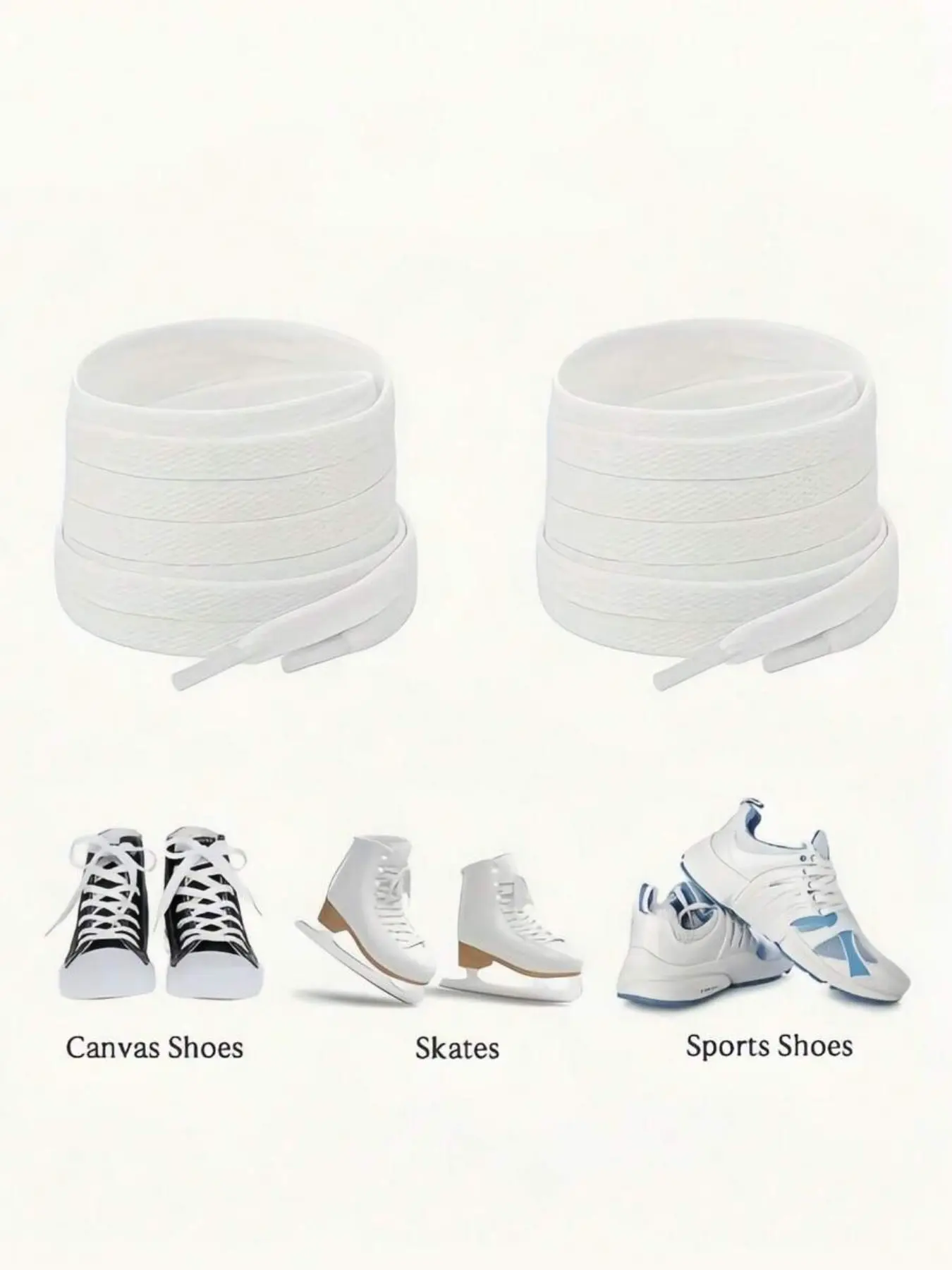 2pcs 47inch Flat Shoelaces Footwear Lace for 6-Hole Sports Shoes, Sporty Solid Pattern, All Seasons, Batch Number Zlj2026, Ideal for Sneakers and Boots