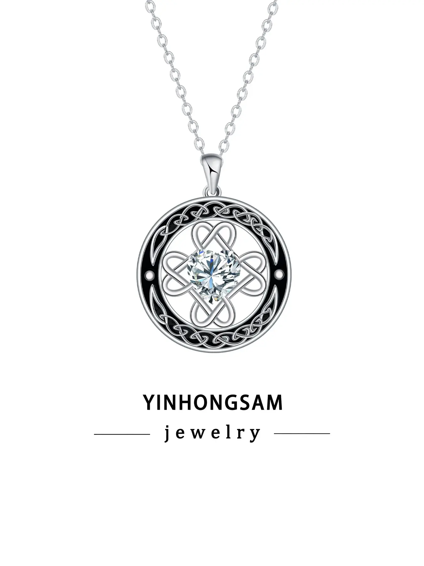 Celtic Knot Pendant Necklace for Women, Good Luck Irish Round Pendant Necklace, Protection Jewelry Gift for Mom Wife