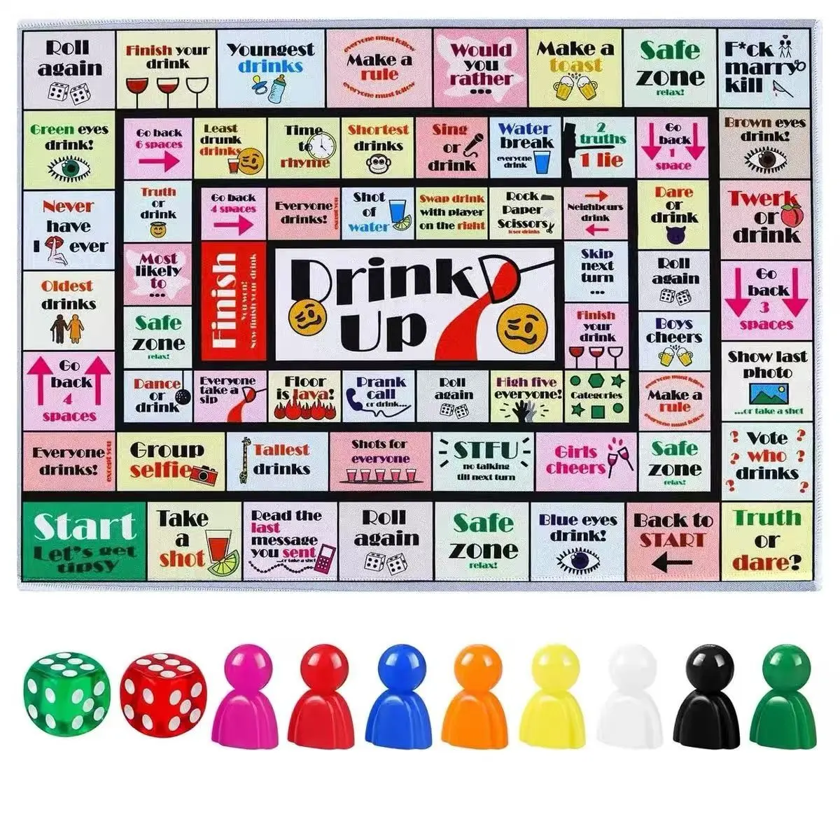 Party Drinking Tabletop Board Game Set, Drinking Board Games, Couples Game Board, Adult Dating Game, Fun Social Entertainment, Perfect for Gatherings