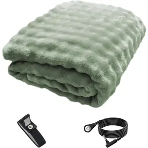 Grounding Blanket Grounding Sheets , Grounding Throw for Improved Sleep, Relieving ,Conductive Grounded Mat for Bed with Grounding Wire (Green, )