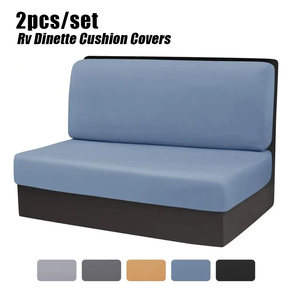 2pcs/set Jacquard RV Dinette Cushions Covers Stretch Camper Sofa Seat Covers Adjustable Dining Seat Covers Bench Backrest Decor Decorative Sofa Protector Couch Protector Sofa Slipcover