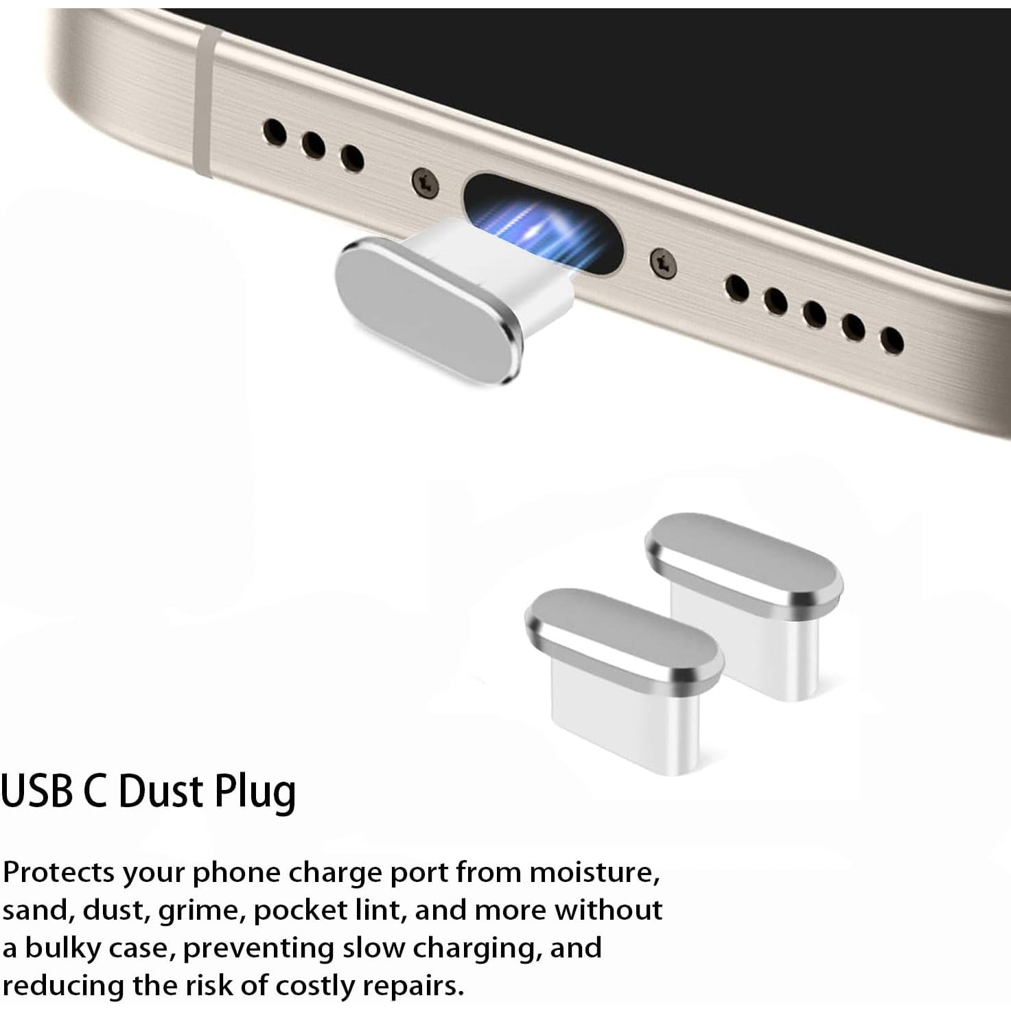 USB C Dust Plug, USB C Port Cover, USB C Plug Cover with Speaker Protector Dust Cover Compatible with 17 Pro - USB C Dust Plug, USB C Port Cover, USB C Plug Cover with Speaker Protector Dust Cover Compatible with 17 Pro -