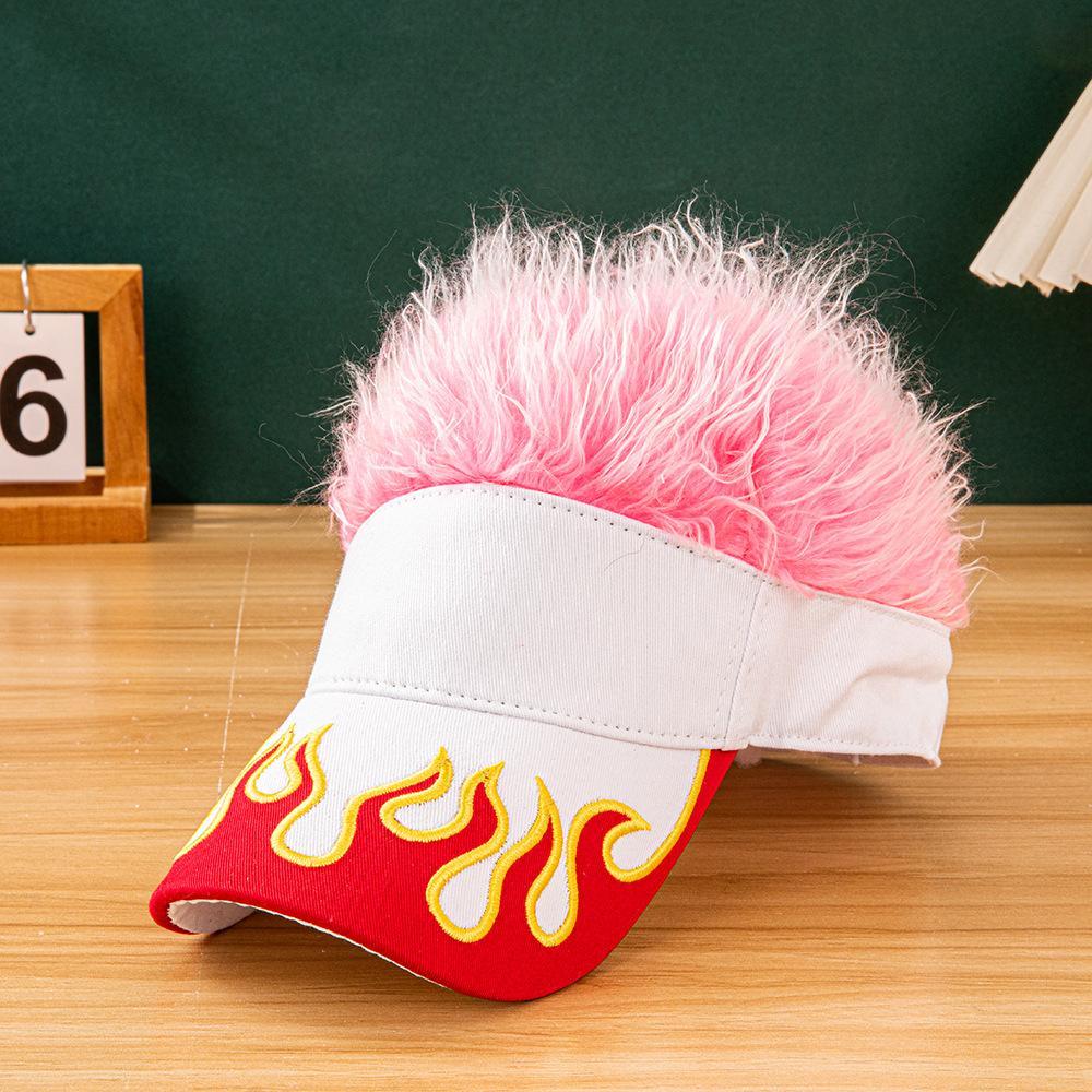 2026 New Flame Pattern Baseball Cap Embroidered Patch Design Multicolor Fluffy Faux Fur Hat