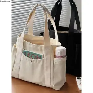 Women Solid Color Lightweight Tote Bag with Dual Top Handles, Large Capacity Versatile Shoulder Handbag Ideal for Daily Commute Office Work