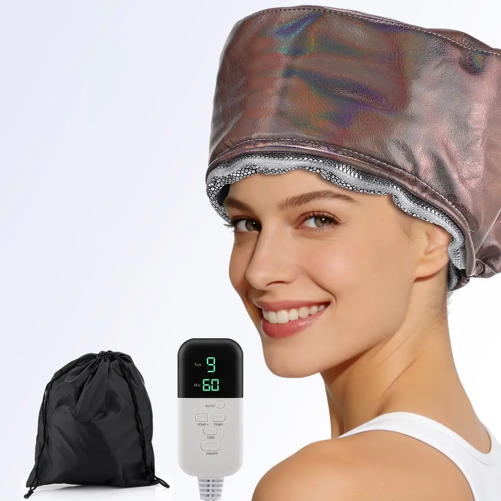 Hair Steamer. 9-Temperature Settings, 5-Timer Hair  Deep Conditioning Heating Cap, Home Hair Care,  Ideal for Salon & Spa Hair Steamer Cap, US Plug