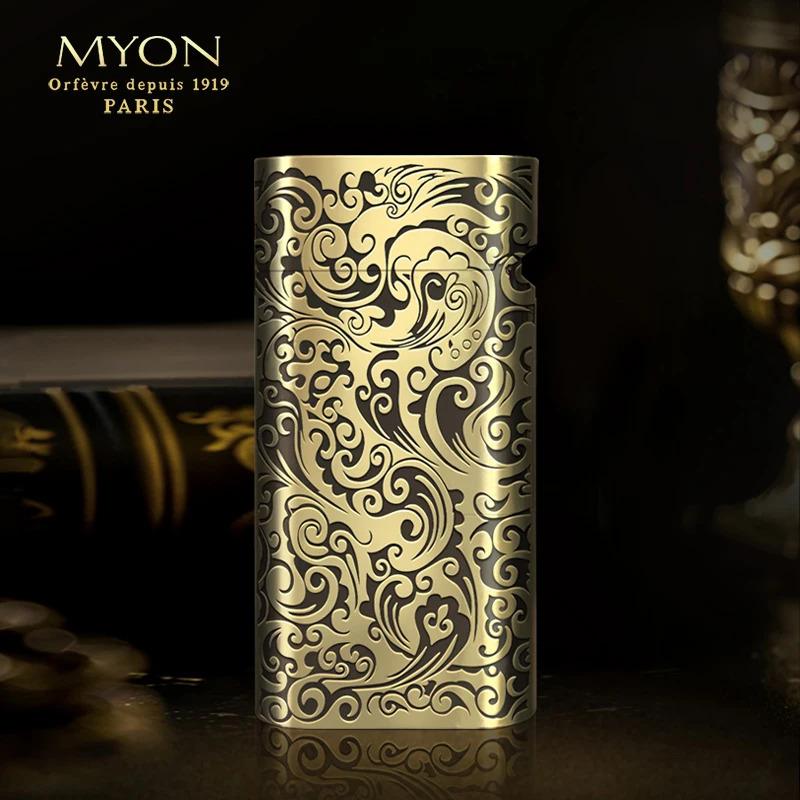 Luxury Gold Plated Vintage Lighter Full Copper Mini Size Unique Gift for Men Birthday Father Husband High End Fashion Collectible No Fuel Included