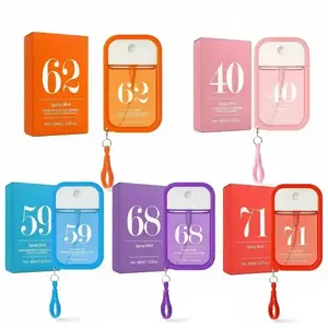 Portable Digital Fragrance Spray 48ml, Pocket Perfume with Hook in 5 Scents, Long-Lasting & Fine Atomization, Daily Portable Fragrance, Suitable for Daily Use, Flower Spray Perfume