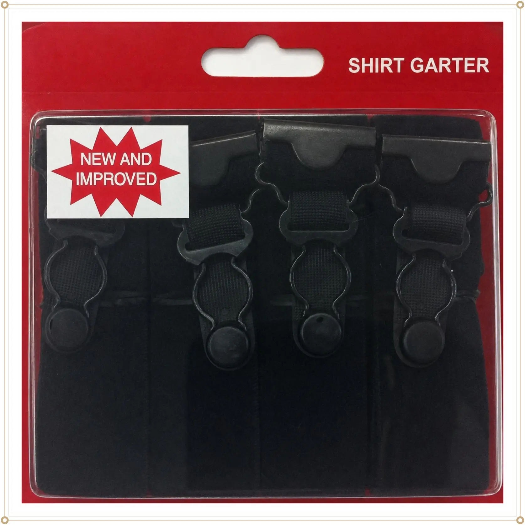 2 Pair Black Military Issue Heavy Duty Shirt Stays (Shirt Garters)Gift