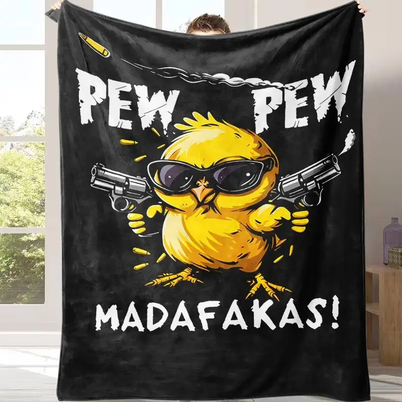 Countdown Sale Funny Meme Quirky Duck Mascot Flannel Throw Blanket, Warm lightweight cooling blankets, bedding accessories, Couch Bed Office Napping Throw All Season Birthday Holiday Gift For Men Cute Cartoon Animal Meme Lovers