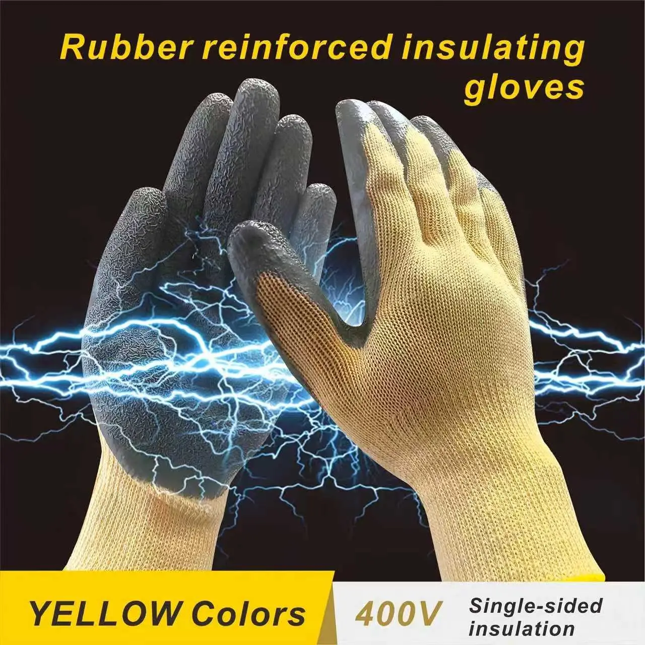 400v Electrician Insulation Gloves, 380v Low Voltage Anti-Electricity, 220v Ultra-Thin Flexible Non-Slip Durable Rubber Gloves Safety