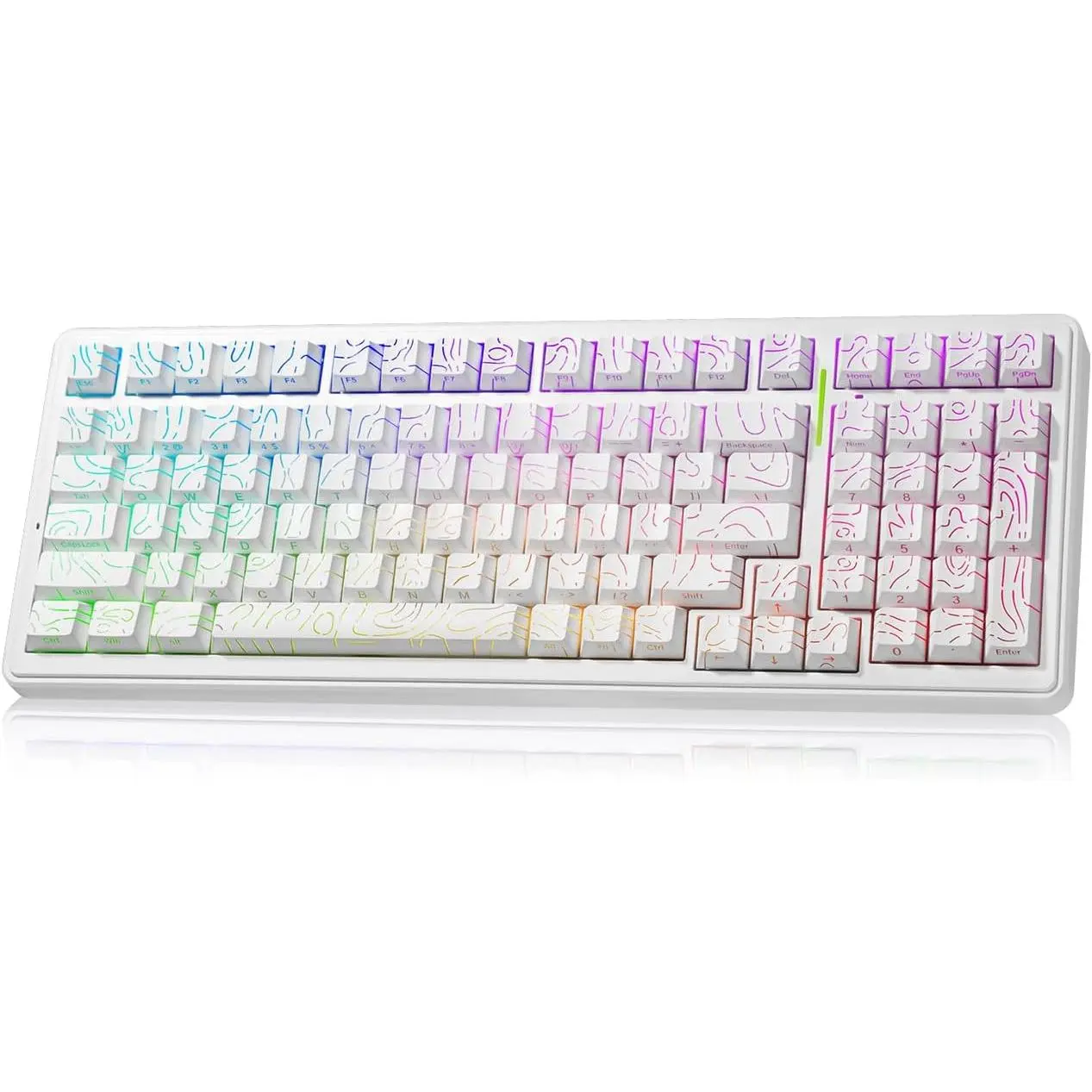 Aula F99 Creamy Keyboard  Mechanical Custom Gaming Keyboards | 96%  Keyboard,Hot Swappable RGB Backlit Keyboards,Full Size Topographic Side-printed Keycaps,