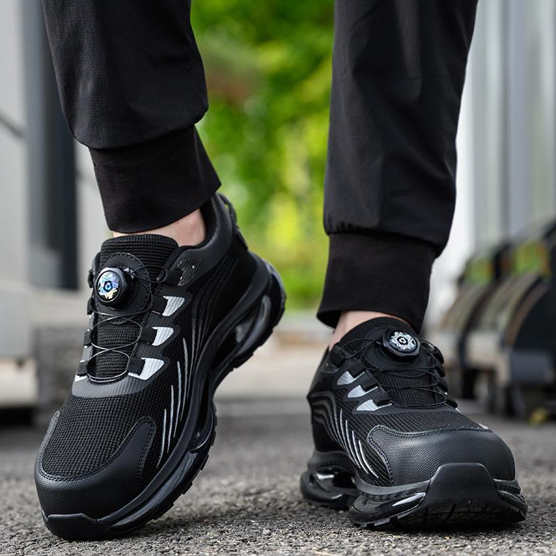 Steel Toe Shoes for Men Women Composite Toe Work Sneakers Indestructible Safety Tennis Shoes Lightweight Breathable Construction Sneakers Puncture Proof Air Cushion Ergonomic Design