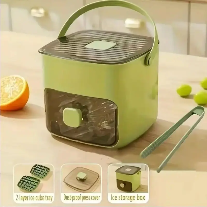 Portable 48-Cube Ice Tray, Food-Grade Large Capacity, Easy Press Ice Mold, Home Use Ice Maker Tool, Storage Box, Ice Cube Molds, Ice Cube Trays