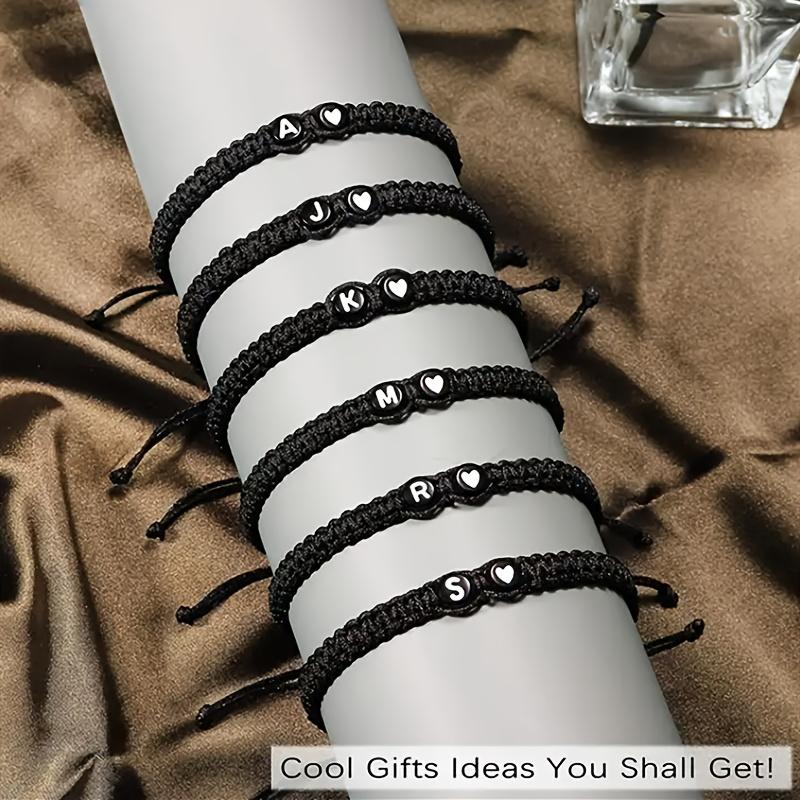 1 Piece Adjustable Couple Rope Bracelet with 26 Letters for Men and Women, Birthday Gift, Graduation Gift, Valentine's Day