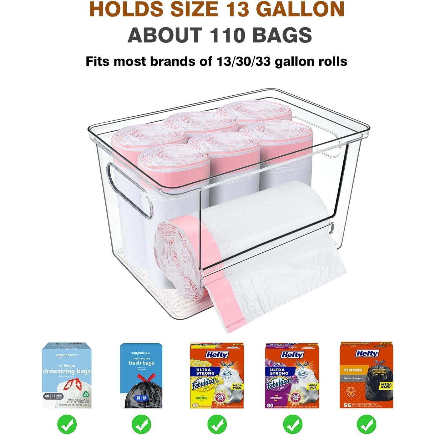 PLL Trash Bag Dispenser 2 Pack, Garbage Bag Dispenser with Top, Trash Bag Holder Dispenser Under Sink for Kitchen, Pantry, Laundry Room, Cabinet Organizer and Storage PLL Trash Bag Dispenser 2 Pack, Garbage Bag Dispenser with Top, Trash Bag Holder Dispenser Under Sink for Kitchen, Pantry, Laundry Room, Cabinet Organizer and Storage