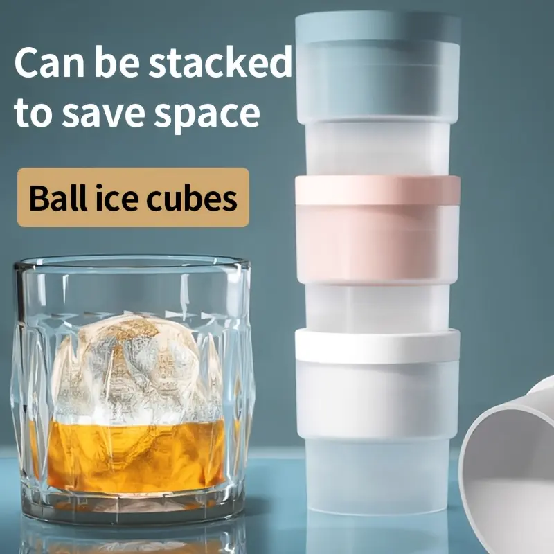 3 Pcs Silicone Ice Cube Trays Flexible Easy Release Home Kitchen Ice Molds for Cocktails Whiskey Freezer Storage