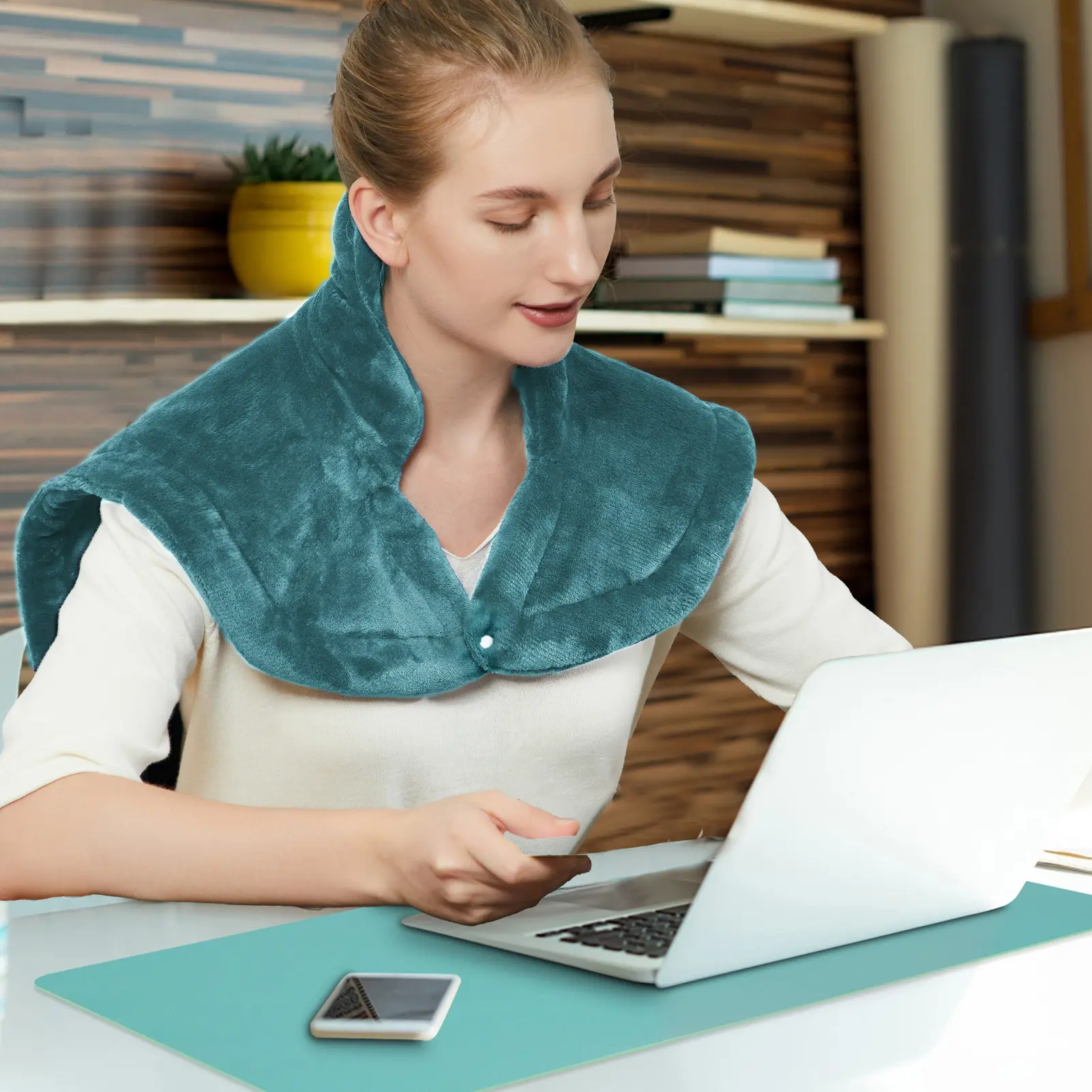 Weighted Heated Pad for Neck and Shoulders - Corded Multifunctional Electric Heating Pad, Fast Heating, Large Size, 4 Temperature Settings, Timer, Auto Shut Off, Full Body & Lower Back Pain Relief